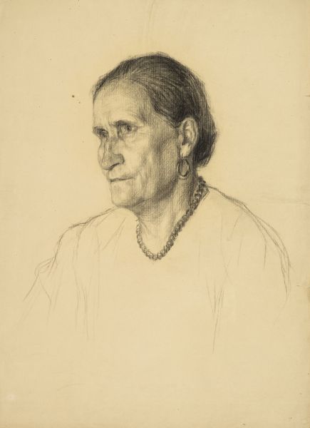 Портрет женщины с бусами.